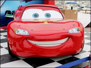 Auta, Cars 2, Oczka, Filma animowany, Uśmiech, Samochód, Czerwony
