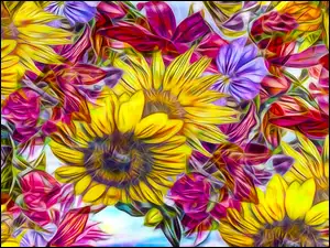 Fractalius kwiatów graficznych