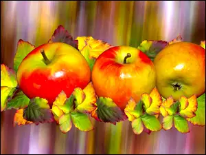 Graficzne trzy jabłka z grafice