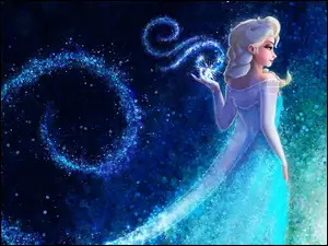 Elsa na niebieskim tle