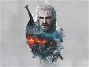 Wojownik Geralt z gry akcji Wiedźmin 3