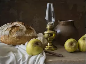 Prezentacja z chlebem i jabłkami