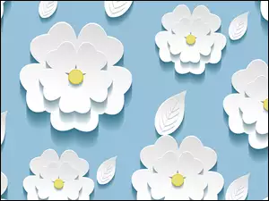 Tekstura białych kwiatów i listków