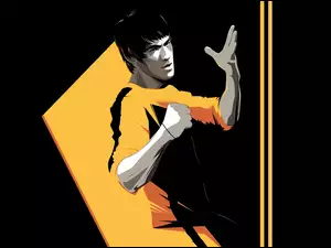 Amerykański aktor Bruce Lee w grafice