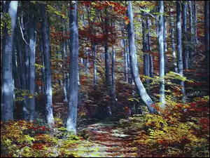 Las jesienią w grafice fractalius