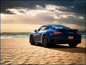 Tył, Niebieskie, Porsche 911 Turbo S