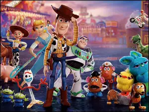 Toy Story 4, Duke Caboom, Kosmici, Ducky, Bo Peep, Forky, Cienk, Laleczka, Chudy, Gabby Gabby, Pan Bulwa, Postacie, Buttercup, Bunny, Buzz Astral, Fil