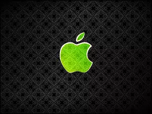 Logo Apple na czarnym tle