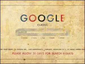 Stary historyczny tekst Google