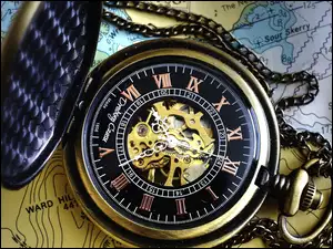 Łańcuszek, Zegarek kieszonkowy, Mapa