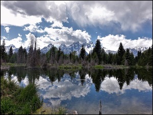 Krajobraz Gór Teton w Parku Norodowym