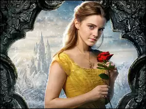 Emma Watson- brytyjska aktorka odtwórczyni głównej roli w filmie Piękna i Bestia z różą