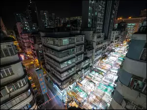 Noc, Domy, Hongkong, Chiny, Ulice