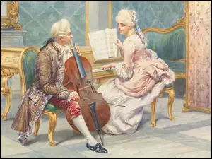 Duet muzyczny na obrazie Pietro Gabrini