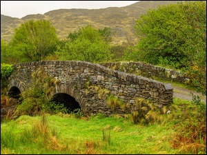 Kamienny most na tle zieleni