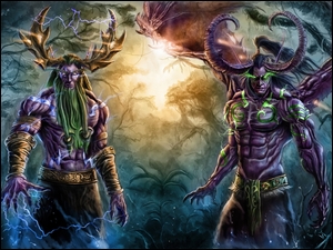 Warcraft 3 Reign of Chaos, Illidan Stormrage, World of Warcraft, Gra, Malfurion Stormrage
