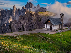 Włochy, Góry, Dolomity, Kaplica
