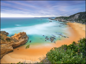 Morze, Wybrzeże Sapphire, Skały, Australia, Plaża, Nowa Południowa Walia