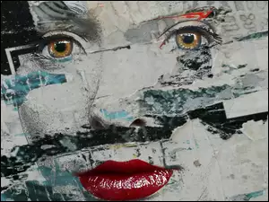 Graffiti z twarzą kobiety