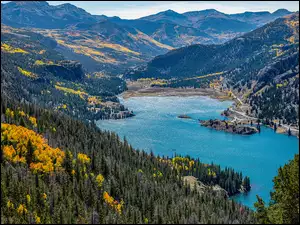 San Cristobal Lake, Góry, Stany Zjednoczone, Jezioro, Kolorado, Lasy, San Juan Mountains