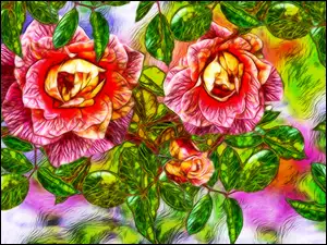 Fractalius, Kwiaty, Róże, Grafika
