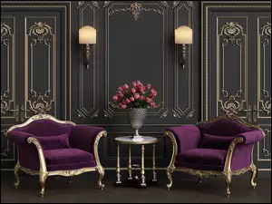 Luksusowe krzesła obok stole