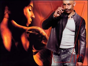 tatuaż, Vin Diesel, czarna kurtka