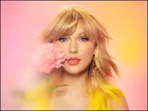 Taylor Swift z kwiatem