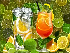 Owocowe napoje w szklankach