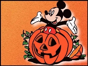 dynia, Halloween, Myszka Miki