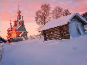 Wieś Kimzha w obwodzie archangielskim w Rosji