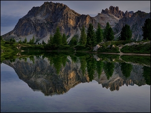 Tyrol, Góry, Odbicie, Włochy, Lago Limides, Jezioro, Dolomity