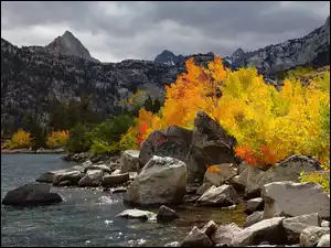 Kolorowa jesień nad górskim jeziorem