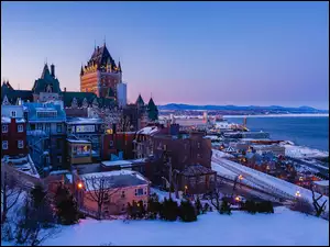 Miasto Quebec w scenerii zimowej