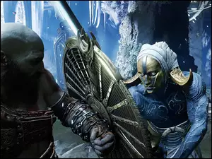 Kratos w walce z gry Assassins Creed Valhalla Dawn of Ragnarok