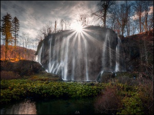 Wodospady Plitwickie jesienią