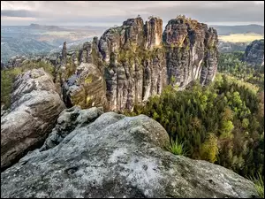 Niemcy, Park Narodowy Saskiej Szwajcarii, Skały Schrammsteine, Góry Połabskie
