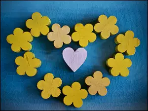Symbol ukraińskiej flagi z kwiatami i sercem