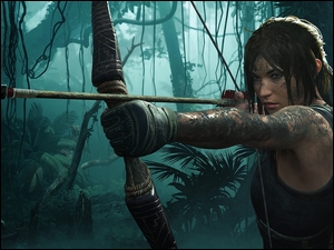 Lara Croft z łukiem z gry Shadow of the Tomb Raider
