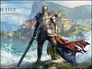 Rycerz z mieczem i chorągwią z gry The Elder Scrolls High Isle