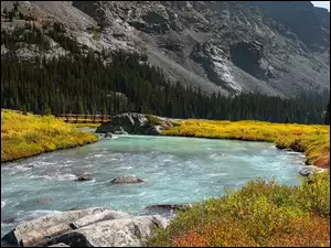 Pasmo górskie, Góry Skaliste, Stany Zjednoczone, Góry, Wyoming, Dinwoody Creek, Rzeka