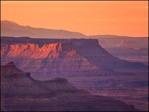 Park stanowy Dead Horse Point, Zachód słońca, Moab, Stany Zjednoczone, Skały, Utah