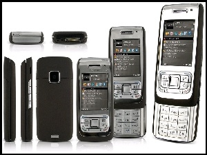 Nokia E65, Panorama, Czarna, Srebrna