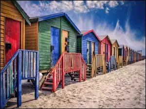 Kolorowe domki ma plaży