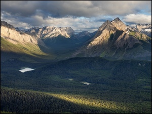 Rzeka, Góry Skaliste, Lasy, Kanada, Jeziora, Alberta