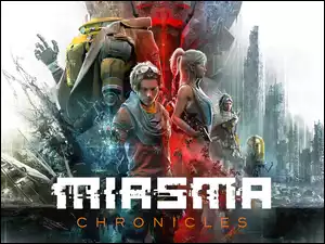 Bohaterowie z gry Miasma Chronicles na plakacie