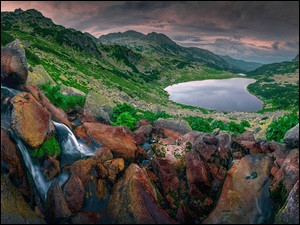 Karpaty Południowe, Góry, Kamienie, Rumunia, Jezioro Bucura, Park Narodowy Retezat