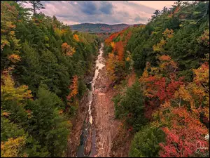 Wąwóz Quechee Gorge w Hartford jesienią