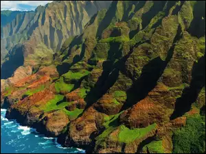 Morze, Góry, Na Pali Coast State Park, Stany Zjednoczone, Napali Coast, Hawaje