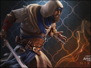 Postać na plakacie do gry Assassins Creed Mirage